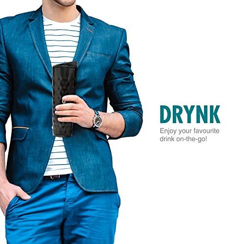 Drynk 350 ml 3 in 1 Vacuum Insulated Stainless Steel Gulper and Sipper Water Bottle (Tumbler+Sipper+Gulper) with 2 Cups, Thermos Flask