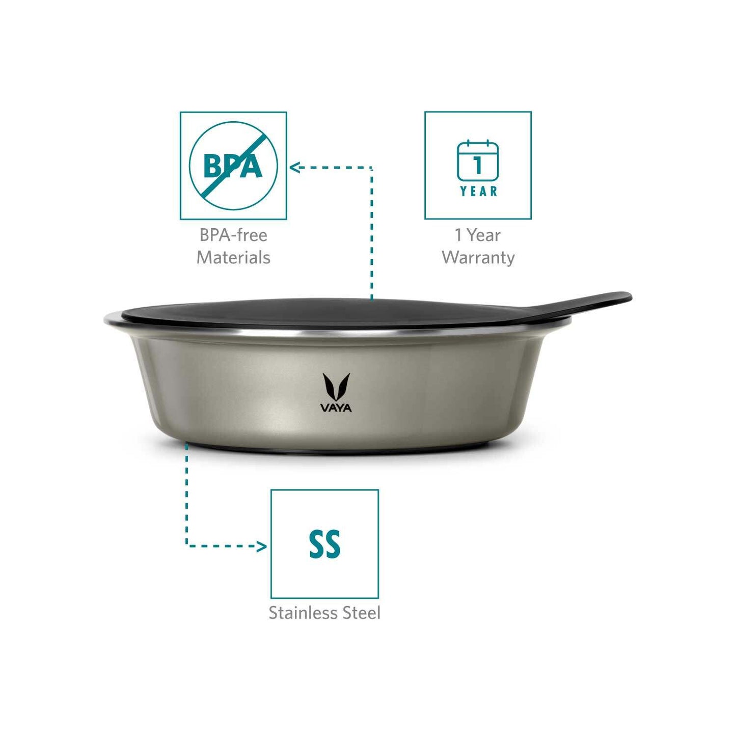 HauteCase - Stainless Steel Insulated Casserole With Lid | Hot Case Pot and Thermos Food Container | Hot Casserole Pot Pan with Lid 1.1L + Stack Lid