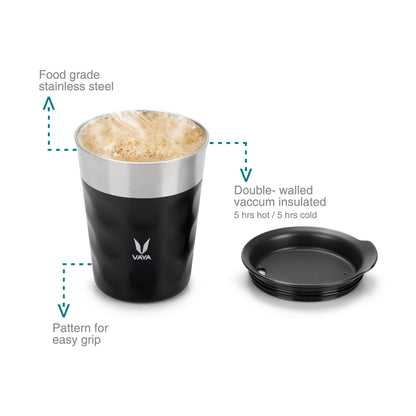 PopCup Stainless Steel Tumbler with Lid, Double Wall Vacuum Insulated Travel Mug, 250ml