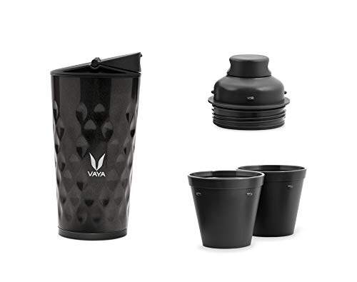 Drynk 350 ml 3 in 1 Vacuum Insulated Stainless Steel Gulper and Sipper Water Bottle (Tumbler+Sipper+Gulper) with 2 Cups, Thermos Flask