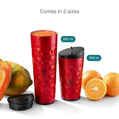 Drynk 350 ml 3 in 1 Vacuum Insulated Stainless Steel Gulper and Sipper Water Bottle (Tumbler+Sipper+Gulper) with 2 Cups, Thermos Flask