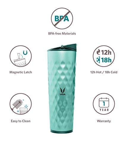 Drynk 600 ml Vacuum Insulated Stainless Steel Flask, Thermos Sipper Water Bottle (Tumbler+Sipper)