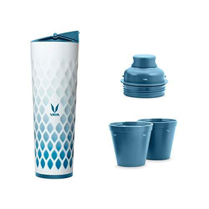 Drynk 3 in 1 Stainless Steel Water Bottle (Tumbler+Sipper+Gulper) with 2 Cups, 600 ml