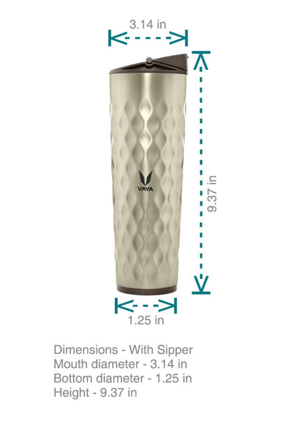 Drynk 600 ml Vacuum Insulated Stainless Steel Flask, Thermos Sipper Water Bottle (Tumbler+Sipper)