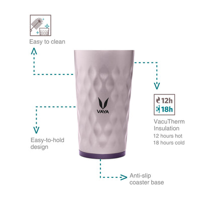 Drynk 350 ml 3 in 1 Vacuum Insulated Stainless Steel Gulper and Sipper Water Bottle (Tumbler+Sipper+Gulper) with 2 Cups, Thermos Flask