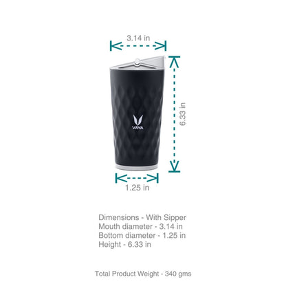 Drynk 350 ml Vacuum Insulated Stainless Steel Flask, Thermos Sipper Water Bottle (Tumbler+Sipper)