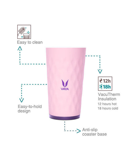 Drynk 350 ml 3 in 1 Vacuum Insulated Stainless Steel Gulper and Sipper Water Bottle (Tumbler+Sipper+Gulper) with 2 Cups, Thermos Flask