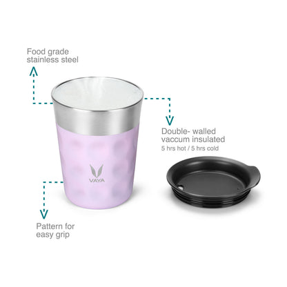 PopCup Stainless Steel Tumbler with Lid, Double Wall Vacuum Insulated Travel Mug, 250ml