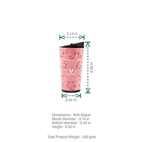 Drynk 350 ml Vacuum Insulated Stainless Steel Flask, Thermos Sipper Water Bottle (Tumbler+Sipper)
