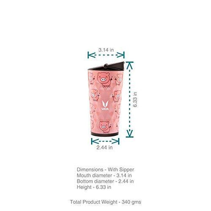 Drynk 350 ml Vacuum Insulated Stainless Steel Flask, Thermos Sipper Water Bottle (Tumbler+Sipper)