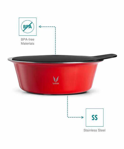 HauteCase - Stainless Steel Insulated Casserole With Lid | Hot Case Pot and Thermos Food Container | Hot Casserole Pot Pan with Lid 1.5L + Stack Lid
