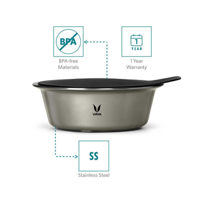 HauteCase - Stainless Steel Insulated Casserole With Lid | Hot Case Pot and Thermos Food Container | Hot Casserole Pot Pan with Lid 1.5L + Stack Lid