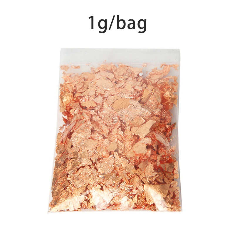 Gold, Silver & Rose Gold Foil Flakes – 1g-3g Metallic Leaf for DIY Candle Making, Crafts & Decorations
