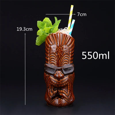 450ml Hawaii Tiki Ceramic Mug – Tropical-Themed Drinkware