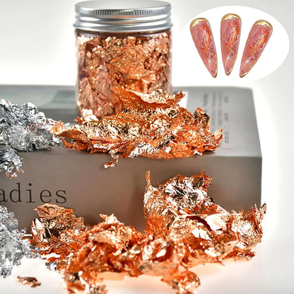 Gold, Silver & Rose Gold Foil Flakes – 1g-3g Metallic Leaf for DIY Candle Making, Crafts & Decorations