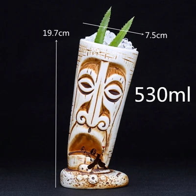 450ml Hawaii Tiki Ceramic Mug – Tropical-Themed Drinkware