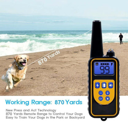 Electric Pet Dog Training Collar Shock Training Collar Electronic Remote Control Waterproof Rechargeable