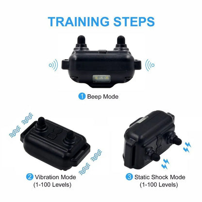 Electric Pet Dog Training Collar Shock Training Collar Electronic Remote Control Waterproof Rechargeable