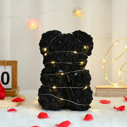 25cm Eternal Rose Teddy Bear – Romantic Gift with Display Box