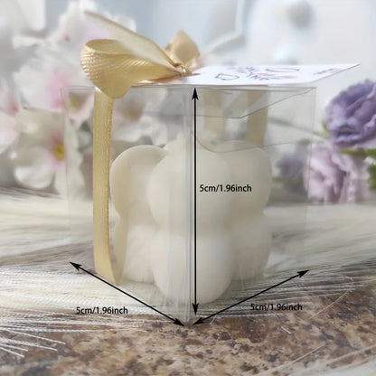 50PCS Clear PVC Gift Boxes – 5x5x5cm Transparent Wedding & Party Favor Packaging