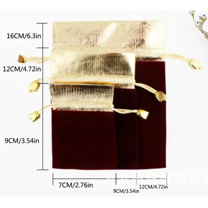 50PCS Velvet Drawstring Gift Bags – Soft Flannel Jewelry Pouch for Elegant Packaging & Storage