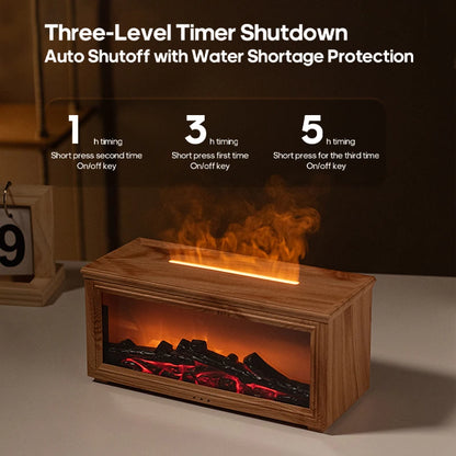 Colorful Flame Mini Fireplace Aroma Diffuser – 280ml Air Humidifier with Timer & Remote Control