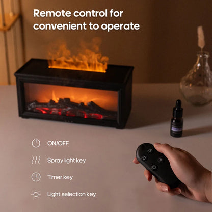 Colorful Flame Mini Fireplace Aroma Diffuser – 280ml Air Humidifier with Timer & Remote Control