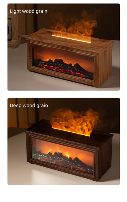 Colorful Flame Mini Fireplace Aroma Diffuser – 280ml Air Humidifier with Timer & Remote Control