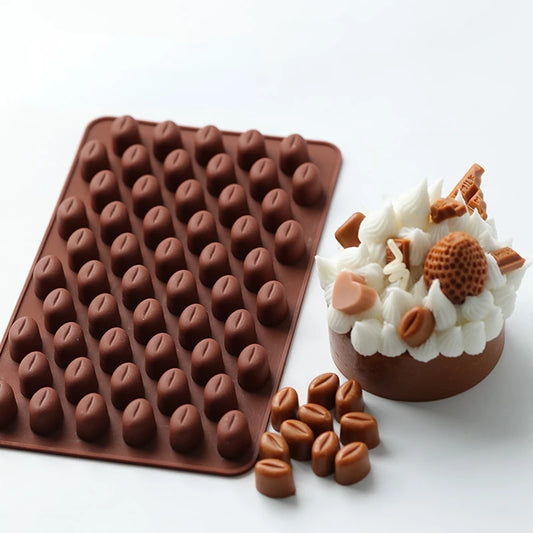 Multi-Cavity Coffee Bean Silicone Mold – DIY Candle, Soap, Resin & Baking Tool