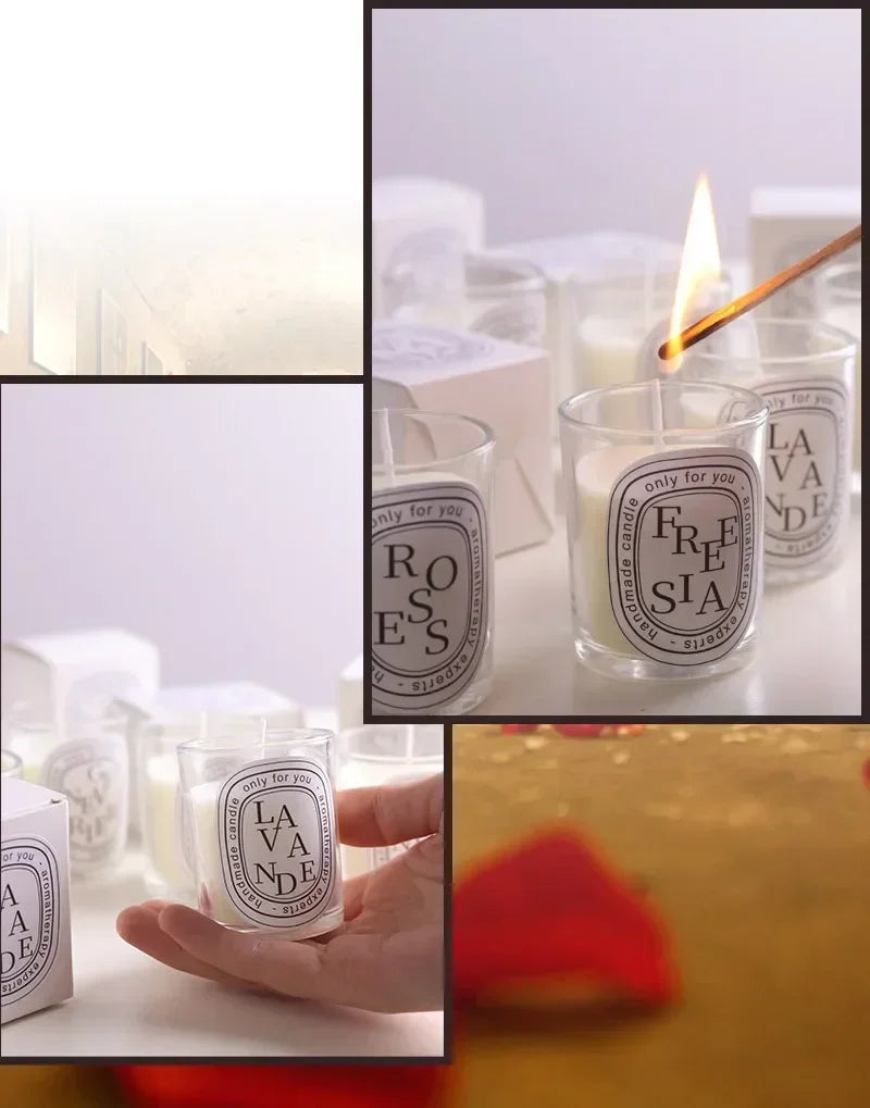 Luxury Scented Candle in Glass Jar – Aromatherapy Candle for Home, Wedding, & Gift Giving