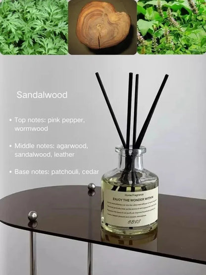 50ml Aromatherapy Essential Oil Flameless Freesia Jasmine Fragrance Oil with Reed Diffuser Stick Home Room Air Freshener Decor