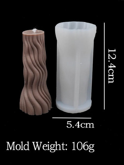 Wavy Stripe Silicone Candle Mold – Elegant DIY Twisted Pillar Candlestick Maker