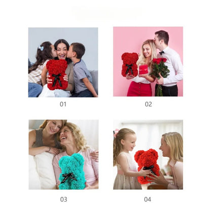 25cm Eternal Rose Teddy Bear – Romantic Gift with Display Box