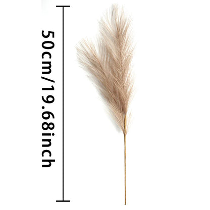 6PCS Artificial Pampas Grass – Fluffy Faux Reed Bouquet for Home, Wedding & Event Décor (Multiple Colors)