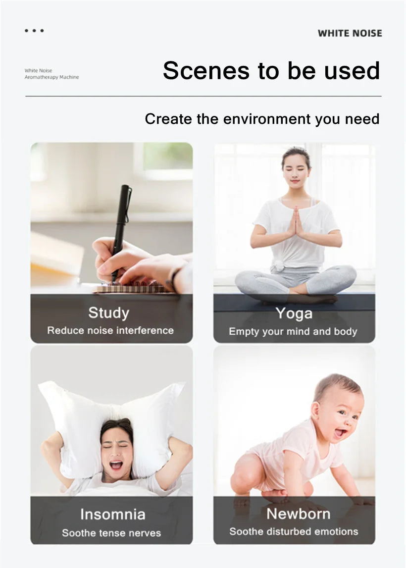 3-in-1 Flame Air Diffuser & Humidifier | Ultrasonic Aromatherapy | 8 White Noise & Bluetooth Music Player