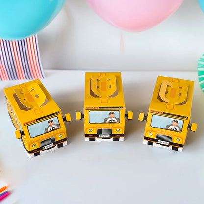 5PCS School Bus-Themed Candy & Snack Boxes – Fun Gift Packaging for Kids' Birthday & Back-to-School Parties!
