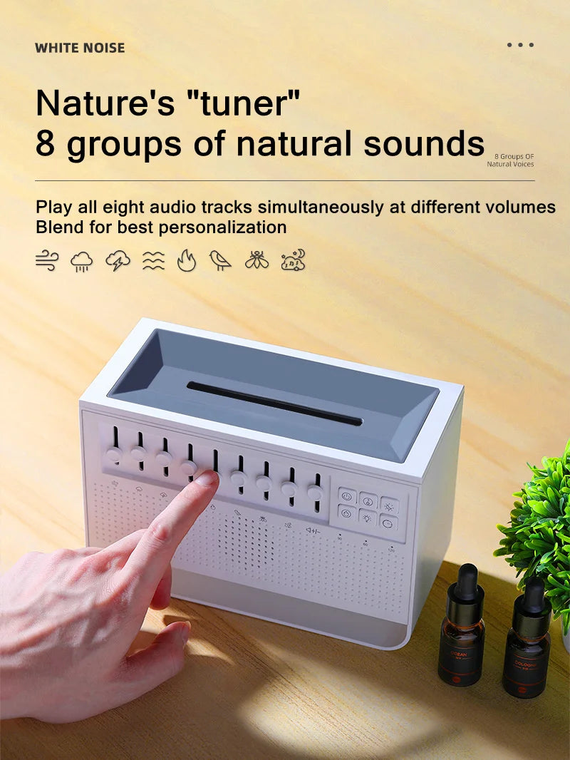 3-in-1 Flame Air Diffuser & Humidifier | Ultrasonic Aromatherapy | 8 White Noise & Bluetooth Music Player