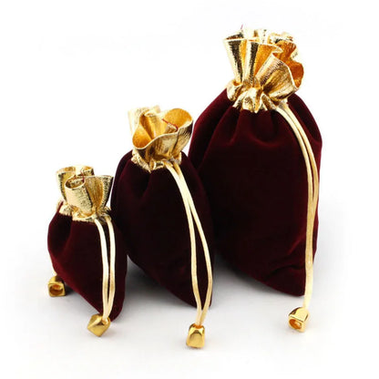 50PCS Velvet Drawstring Gift Bags – Soft Flannel Jewelry Pouch for Elegant Packaging & Storage