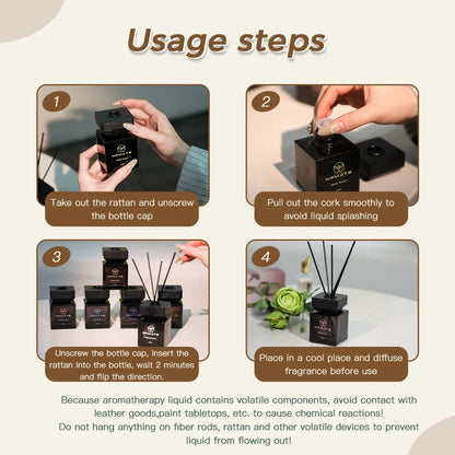 Rattan Essential Oil 100ML Perfume Room Fragrance Replace Aroma Diffuser Flavoring for Home Bathroom Fragrance Air Freshener