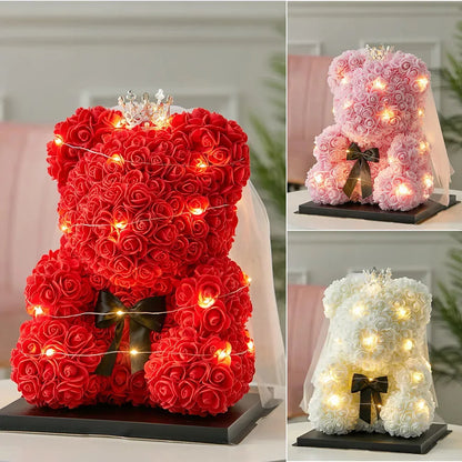 25cm Eternal Rose Teddy Bear – Romantic Gift with Display Box
