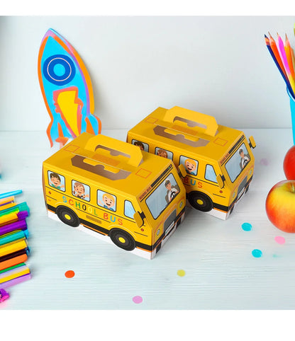 5PCS School Bus-Themed Candy & Snack Boxes – Fun Gift Packaging for Kids' Birthday & Back-to-School Parties!