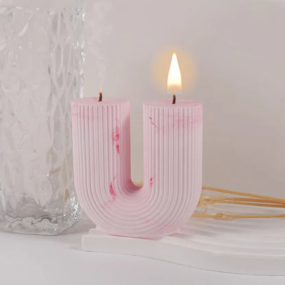 U-Shape & Geometric Silicone Candle Mold – DIY Arch, Cube & Striped Wax Molds for Home Décor & Crafts