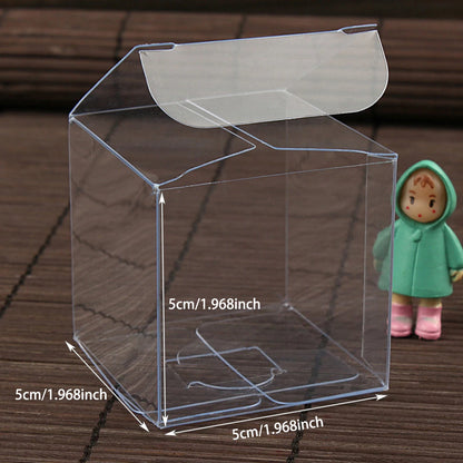 50PCS Clear PVC Gift Boxes – 5x5x5cm Transparent Wedding & Party Favor Packaging