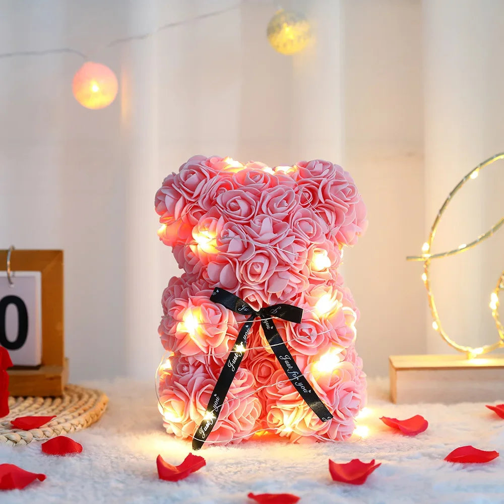 25cm Eternal Rose Teddy Bear – Romantic Gift with Display Box