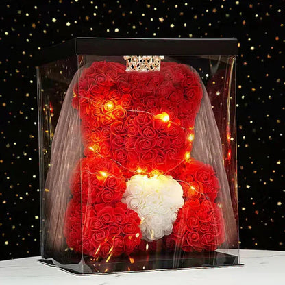 25cm Eternal Rose Teddy Bear – Romantic Gift with Display Box