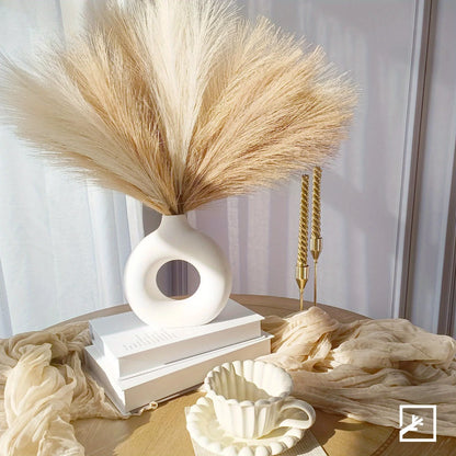 6PCS Artificial Pampas Grass – Fluffy Faux Reed Bouquet for Home, Wedding & Event Décor (Multiple Colors)