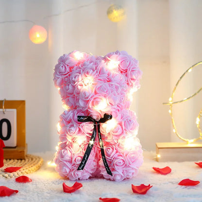 25cm Eternal Rose Teddy Bear – Romantic Gift with Display Box