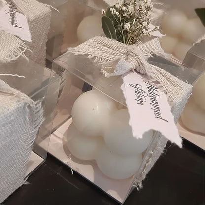 50PCS Clear PVC Gift Boxes – 5x5x5cm Transparent Wedding & Party Favor Packaging