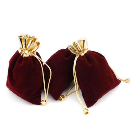 50PCS Velvet Drawstring Gift Bags – Soft Flannel Jewelry Pouch for Elegant Packaging & Storage