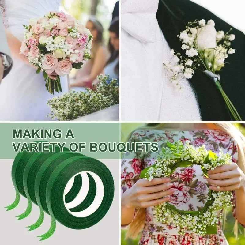 Self-Adhesive Green Floral Tape – DIY Flower Wrapping for Bouquets & Crafts